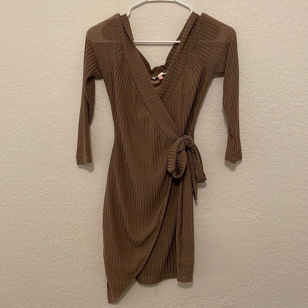 Tan Wrap Dress